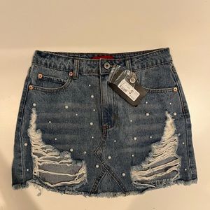 Signature8 Pearl Denim Miniskirt NWT